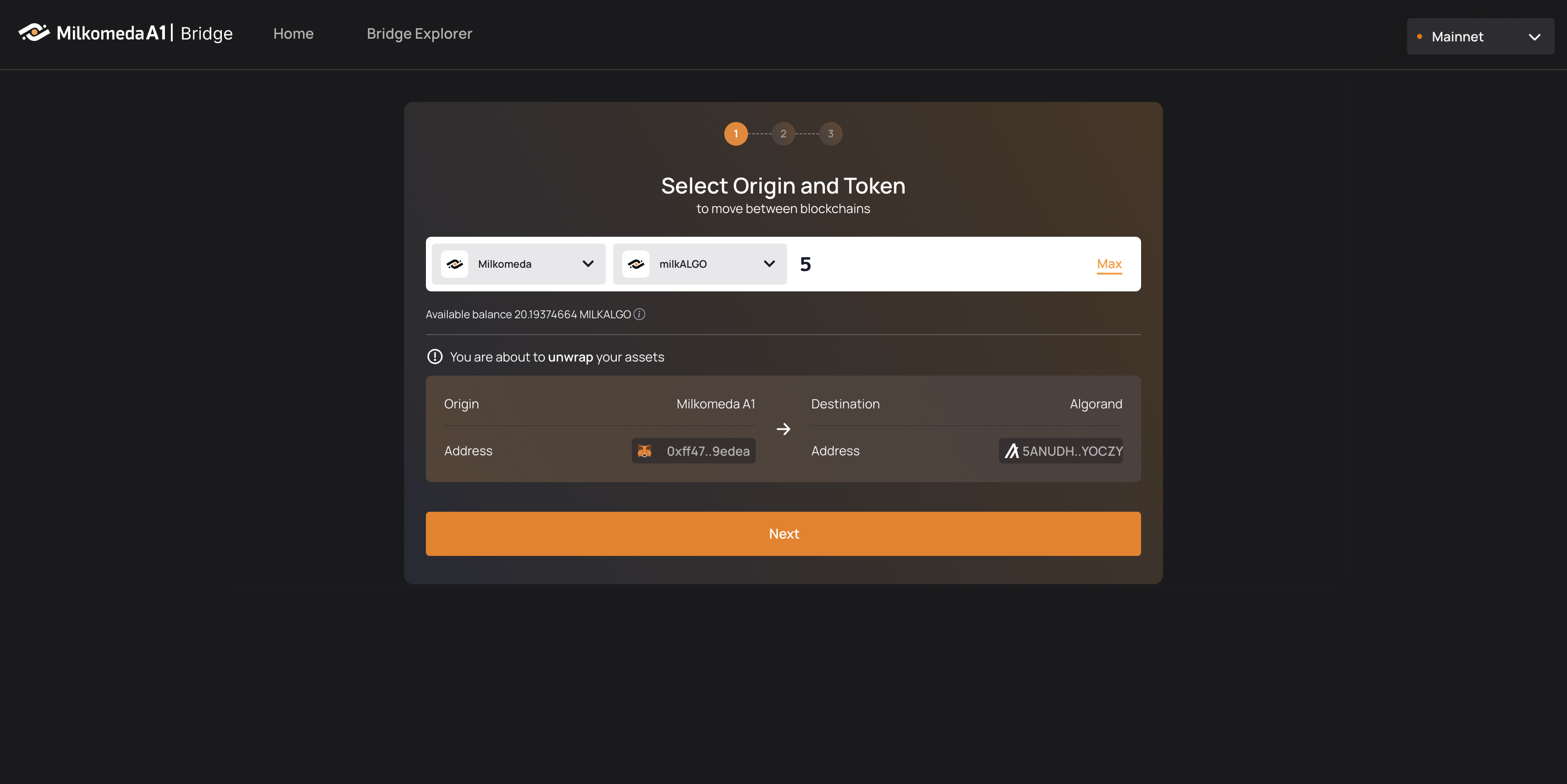 origin selector